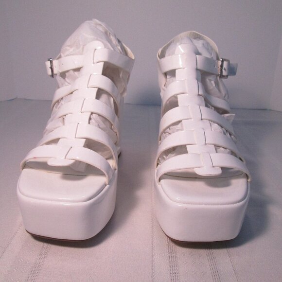 SODA Either White Platform Sandals Sz 10 - Picture 4 of 10